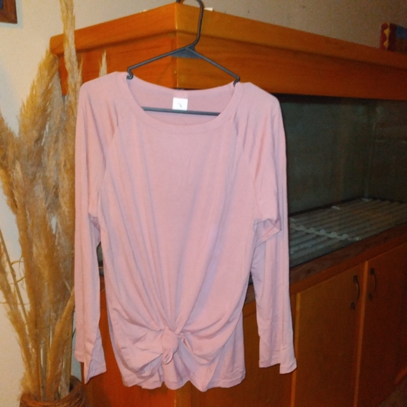 Loose Front Knot Long Sleeve Shirt - Picture 4 of 4